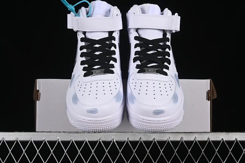 All categories Nk Air Force 1 Air Force series Nk Air Force 1 Mid Air Force mid-top Nk Air Force 1 Mid Hand-painted Fractured Three-hook shadow Inkjet painting Air Force 1 strap mid-top casual sneakers CW2289-111